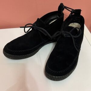 UGG Woodlyn Black Suede Moccasin Boots